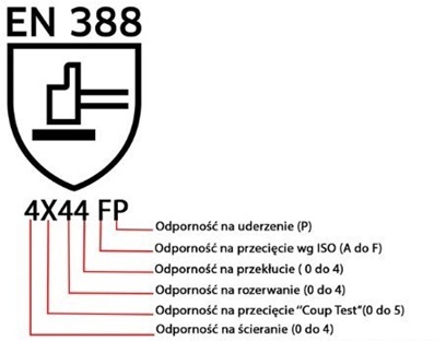 Oznaczenia według normy EN 388