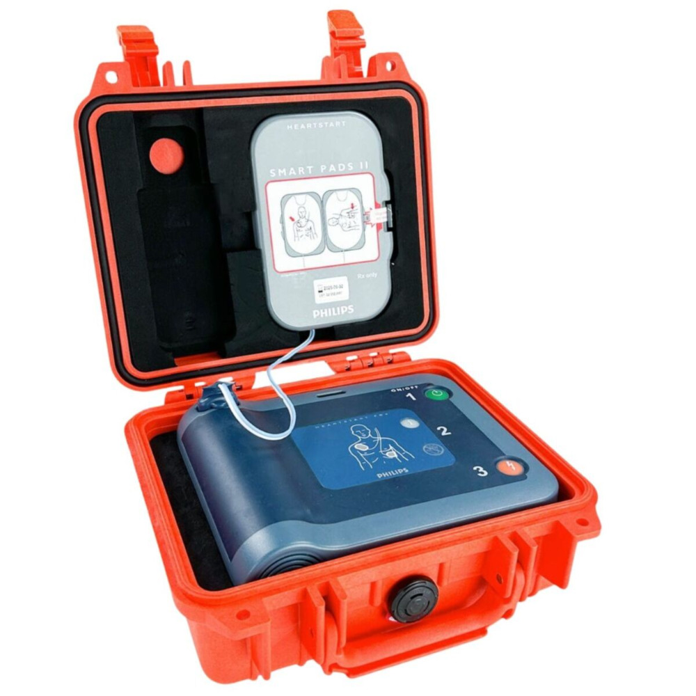 Defibrylator PHILIPS HeartStart FRx ze skrzynką PELI Defibrylator PHILIPS HeartStart FRx ze skrzynką PELI