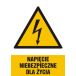 HA002 BK PN - Znak "Napięcie niebezpieczne dla życia"