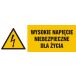 HB004 BL PN - Znak "Wysokie napięcie niebezpieczne dla życia"