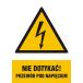 HA023 BK PN - Znak "Nie dotykać, przewód pod napięciem"