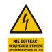 Znak "Nie dotykać, urządzenie elektryczne, napięcie niebezpieczne dla życia"