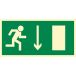 Znak "Kierunek do wyjścia drogi ewakuacyjnej w dół (znak uzupełniający)"