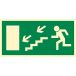 AC019 CE TS - Znak "Kierunek do wyjścia drogi ewakuacyjnej schodami w dół w lewo (znak uzupełniający)"