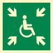 Znak "Miejsce zbiórki do ewakuacji dla osób niepełnosprawnych" 