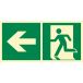 Znak ''Kierunek do wyjścia ewakuacyjnego w lewo''