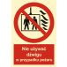 Znak "Nie używać dźwigu w przypadku pożaru" BB020