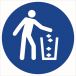 Znak ''Nakaz używania pojemnika na śmieci"