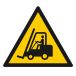 Znak "Ostrzeżenie przed urządzeniami do transportu poziomego"