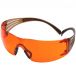 Okulary ochronne pomarańczowe 3M SecureFit 406SGAF - zauszniki czarno-brązowe