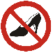 GB008 D2 FN - Znak "Zakaz używania obuwia na wysokim obcasie"