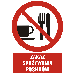 GC024 CK PN - Znak "Zakaz spożywania posiłków"
