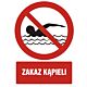 Znak GC055 - "Zakaz kąpieli" - 20x30cm; folia