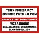 Znak ND041 - "Teren podlegający ochronie przed hałasem, granica strefy przemysłowej, wzbronione nieuzasadnione uruchamianie silników pojazdów" - 30x20cm; płyta PCV