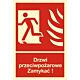 ''Drzwi ppoż. Zamykać! Kierunek drogi ewak. w lewo'' BB011