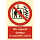 Znak "Nie używać dźwigu w przypadku pożaru" BB020