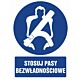 Znak "Stosuj pasy bezwładnościowe"