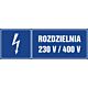 Znak "Rozdzielnia 230V/400V"