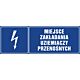 Znak "Miejsce zakładania uziemiaczy przenośnych"