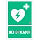 Znak informacyjny "Defibrylator" 100x150 mm, spieniona płyta 3 mm