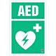 Znak informacyjny "AED" 200x300 mm, spieniona płyta 3 mm, fotolum.