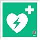 Znak informacyjny "Defibrylator AED" 150x150 mm, płyta 1 mm