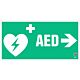 Znak informacyjny "Defibrylator AED w prawo" 400x200 mm, płyta 1 mm