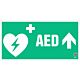 Znak informacyjny "Defibrylator AED w górę" 400x200 mm, płyta 1 mm