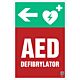 Znak informacyjny "Defibrylator AED w lewo" 200x300 mm, płyta 1 mm
