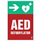 Znak informacyjny "Defibrylator AED w dół w lewo" 200x300 mm, płyta 1 mm