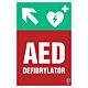 Znak informacyjny "Defibrylator AED w górę w lewo" 200x300 mm, płyta 1 mm