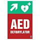 Znak informacyjny "Defibrylator AED w górę w prawo" 200x300 mm, płyta 1 mm