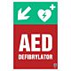 Znak informacyjny "Defibrylator AED w dół w lewo" 200x300 mm, płyta 1 mm