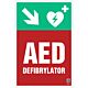 Znak informacyjny "Defibrylator AED w dół w prawo" 200x300 mm, płyta 1 mm