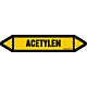 Znak JF007 - "ACETYLEN" - arkusz 4 naklejek - 33,8x6cm; folia