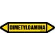 Znak JF122 - "DIMETYLOAMINA" - arkusz 4 naklejek - 33,8x6cm; folia