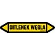 Znak JF125 - "DITLENEK WĘGLA" - arkusz 4 naklejek - 33,8x6cm; folia