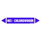Znak JF195 - "HCl - CHLOROWODÓR" - arkusz 5 naklejek - 22,5x4cm; folia