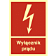 Znak BC007 - "Wyłącznik prądu" - 15x22,2cm; płyta 1mm fotolum.