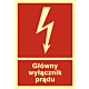 Znak BC008 - "Główny wyłącznik prądu" - 15x22,2cm; folia