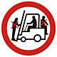 Znak GB002 - "Zakaz przewozu osób na urządzeniach transportowych" - 10x10cm; płyta 1mm