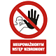 Znak GC008 - "Nieupoważnionym wstęp wzbroniony" - 15x22,5cm; płyta 1mm