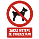 Znak GC007 - "Zakaz wstępu ze zwierzętami" - 20x30cm; płyta 1mm