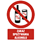 Znak GC031 - "Zakaz spożywania alkoholu" - 10x15cm; płyta 1mm