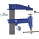 Ścisk spawalniczy PIHER BLUELINE F 20 cm - wymiary