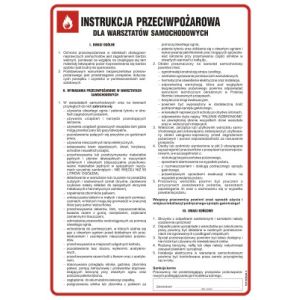 Instrukcja ppoż. dla warsztatów samochodowych -TD/DB027