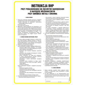 Instrukcja BHP przy pracy ręcznymi narzędziami o napędzie mech. -TD/A08