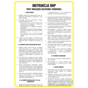 Instrukcja BHP przy obsłudze szlifierki taśmowej -TD/B03