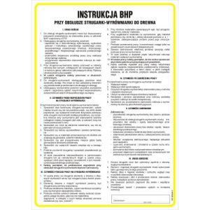 Instrukcja BHP przy obsłudze strugarki-wyrówniarki do drewna -TD/B05