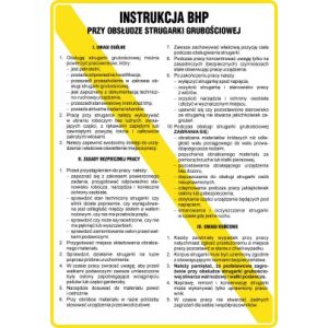 Instrukcja BHP przy obsłudze strugarki grubościowej -TD/B09